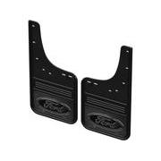 F-150 Lightning 2022-2023 Gatorback Rear Pair Splash Guards with Black Ford Oval on Gunmetal