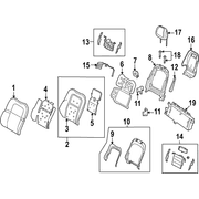 Seat Back Cushion Cover - Left, Front, Driver