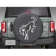 Abstract Bronco, Opaque White Ink Spare 35 inch Tire Cover