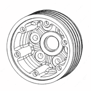 Crankshaft Pulley Assembly - 4-Groove PTO Drive - S60 201.1D