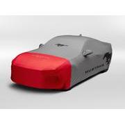 Mustang 2024 Coverking® Full Vehicle Indoor Cover for GT Coupe, Low Spoiler, Gray with Red Front, Retro Grille