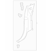 Door Pillar Post Trim Set Panel - Right
