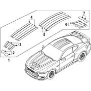 Hood Decal Low gloss Of vent - Rear (Convertible, Coupe)