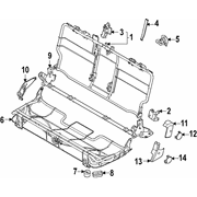 Cover Seat Back Lamp Latch Trim Panel <br>Seat - Right, Rear, Upper