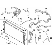 Engine Coolant Bypass Hose Tube Water <br>Engine - Outer, Outlet 2.3L