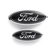Front & Rear Black Ford Ovals