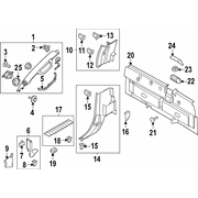 Door Pillar Post Trim Set C Panel - Left, Inner