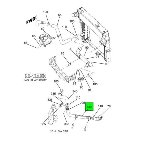 37976 Ricon 3879576C1 Navistar International | Lower Radiator Inlet or Outlet Pipe ...