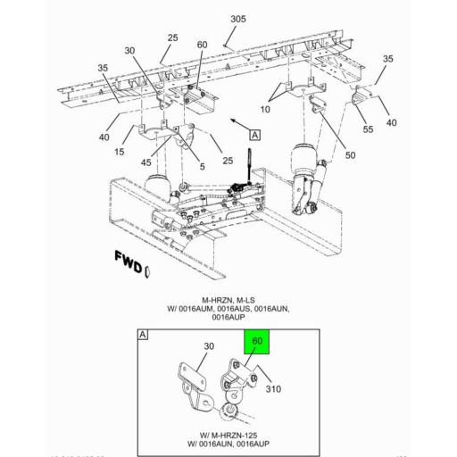 Support Structure Assy Inboard 4307126C1 Navistar International | Upper Shock Support and Diagonal Rod ...