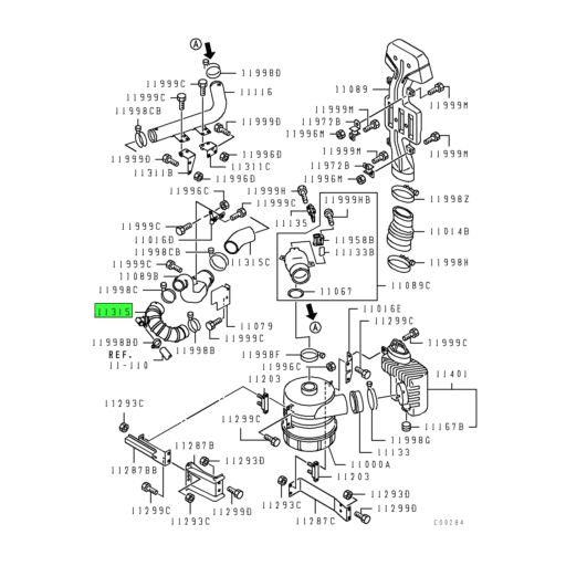ME409069 Mitsubishi FUSO | Engine Air Intake Hose | Source One Parts Center