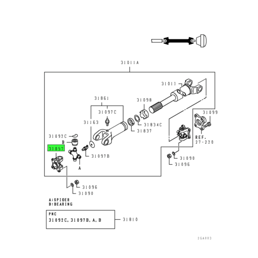 MC825612 Mitsubishi FUSO | Flange for the Front Propeller Shaft
