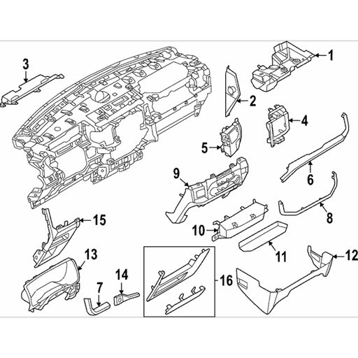 NL1Z7804481AB Ford | Instrument Panel Side Cover - Left MULTI FUNCTION ...