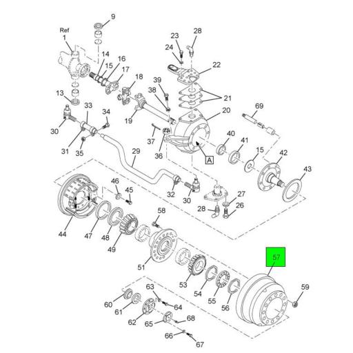 2501597C1 Navistar International® DRUM FRONT BRAKE BALANCED 16 1/2