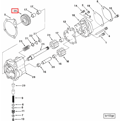 3078386 Cummins | Lubricating Oil Pump Gear | Source One Parts Center
