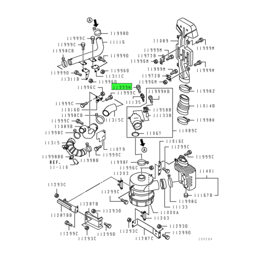 MH001148 Mitsubishi FUSO | Bolt Engine Air Intake Line | Source One