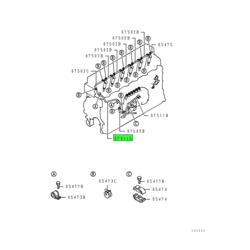 ME086764 Mitsubishi FUSO® Injection Pump Fuel Return Tube Source