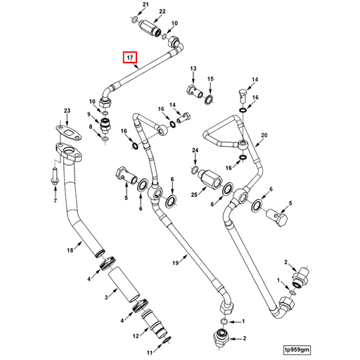 4374002 4937214 Cummins | Turbo Oil Supply Tube | Source One Parts Center