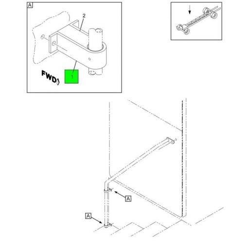 Bus Support Bracket Railing 2737100 IC Bus | Bracket Overhead Hand Rail and Step Rail Mounting ...