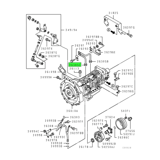 ME510249 Mitsubishi FUSO | Automatic Transmission Oil Cooler Feed Tube ...