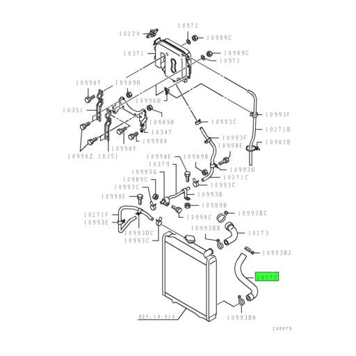 ME403271 Mitsubishi FUSO® Lower Radiator Hose Source One Parts Center