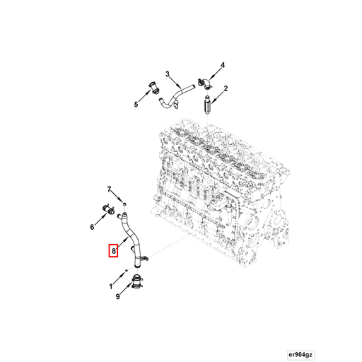 4980748 Cummins | Exhaust Cooler Water Outlet Tube | Source One Parts ...