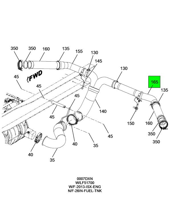 4019405C2 | Genuine Navistar International® PIPE INTERMEDIATE TAIL EXHAUST  ASSEMBLY