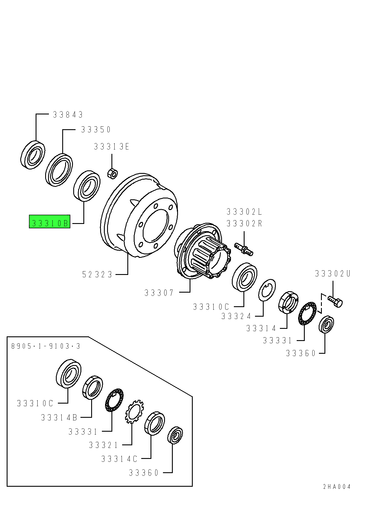 MH043044 | Mitsubishi FUSO® | Rear Wheel Hub Bearing | Source One