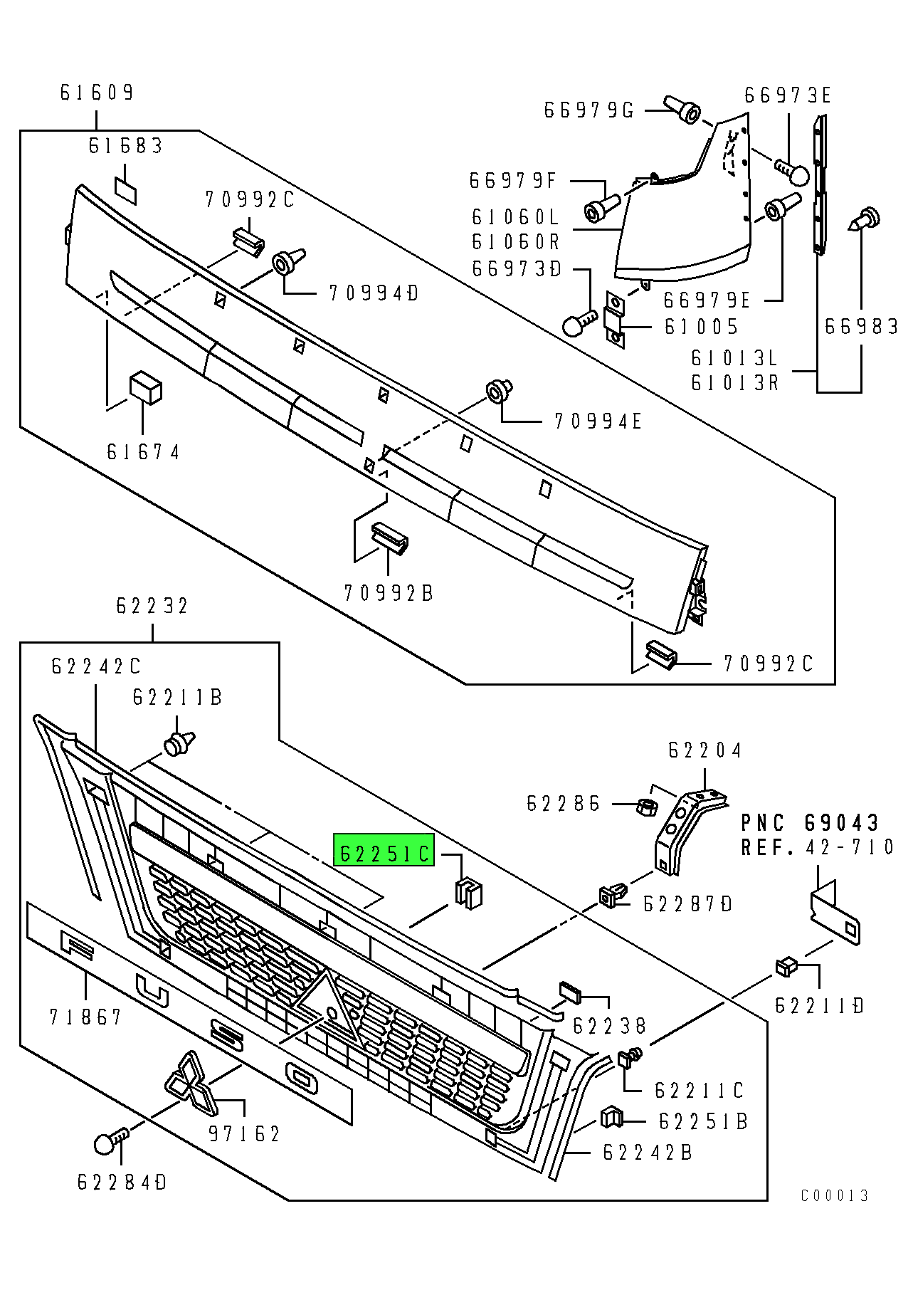 MC966333 | Mitsubishi FUSO® | Radiator Lower Grille Stopper