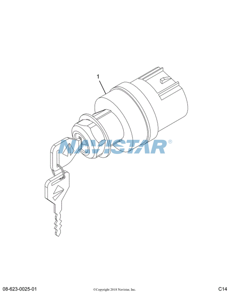 1669309C2 | Genuine Navistar International® KEY IGNITION LOCK