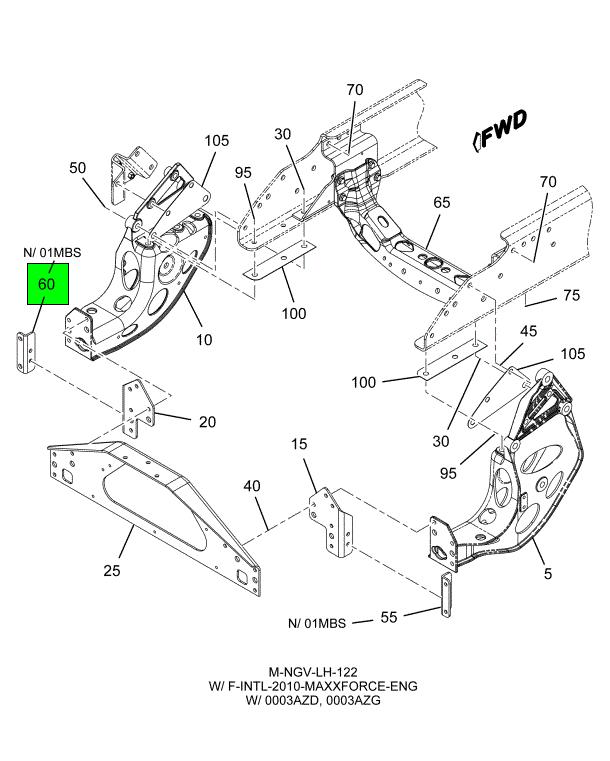 3627363C3 | Navistar International® | SUPPORT BUMPER RIGHT HAND 