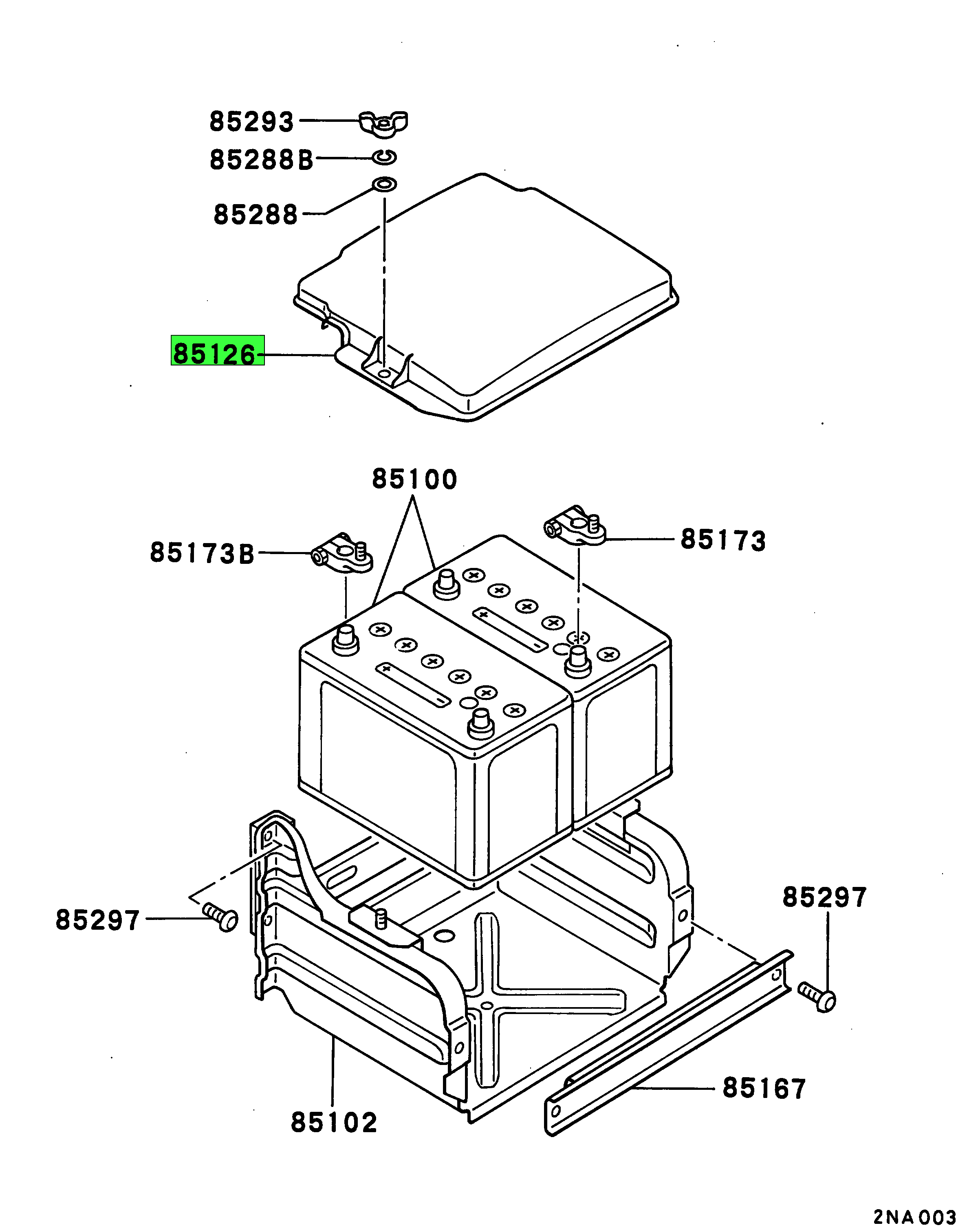 MB097826 Mitsubishi FUSO® Battery Cover Source One Parts Center