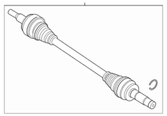 Cv Axle Joint Half Shaft - Left, Rear