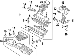 Air Cleaner Intake Tube Hose Duct <br>Engine - Front, Lower, Inlet 2.0L