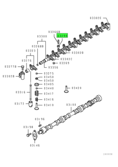 NUT,VALVE GEAR TRAIN 1