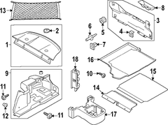 COUPE Storage <br>Trunk Floor Box Accessory tray Compartment Stowage Filler panel Jack cover Pocket Support