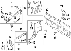 Body A-Pillar Trim Panel Windshield molding - Right