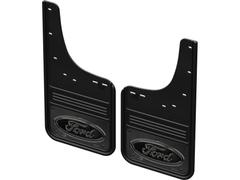 F-150 Lightning 2022-2023 Gatorback Rear Pair Splash Guards with Black Ford Oval on Gunmetal