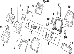 Seat Back Cushion Cover - Right, Front