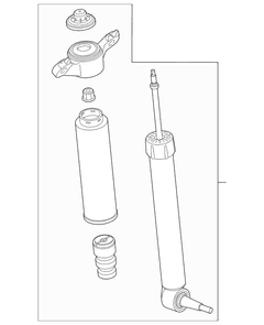 Bolt and top nut Shock Absorber - Rear