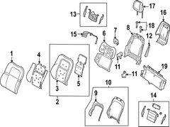 Seat Back Cushion Cover - Left, Front, Driver