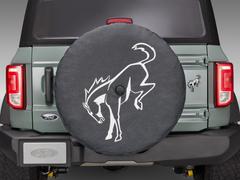 Abstract Bronco, Opaque White Ink Spare 35 inch Tire Cover