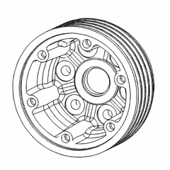Crankshaft Pulley Assembly - 4-Groove PTO Drive - S60 201.1D