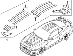 Hood Decal Low gloss Of vent - Rear (Convertible, Coupe)