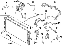 Engine Coolant Bypass Hose Tube Water <br>Engine - Outer, Outlet 2.3L