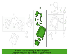 Panel <br>Seat Back cover Frame support Pad Seat Shield Sandstone