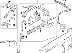 Fender Rail Reinforcement - Right, Front, Upper