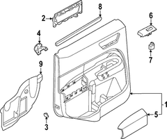 Door Armrest - Left, Rear