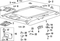 Sun Visor - Left, Front, Rear