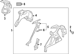 Body C-Pillar Support - Left, Inner