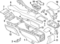 Console Trim Panel Metal stitch <br>Trim or Accent used on the floor Auxiliary jack